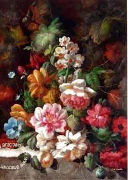 Floral, beautiful classical still life of flowers.074